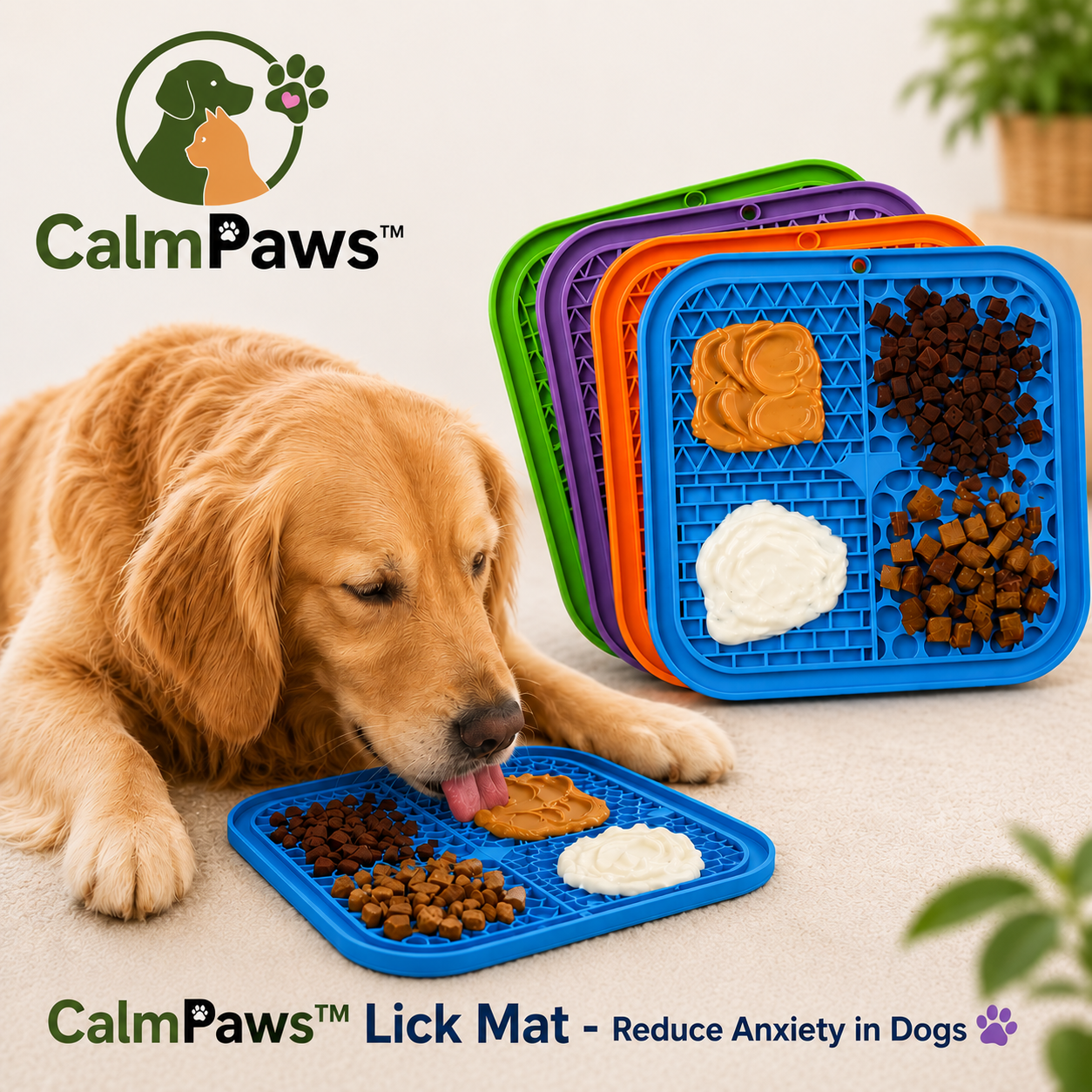 CalmPaws™ Lick Mat – Reduce Anxiety in Dogs  🐶